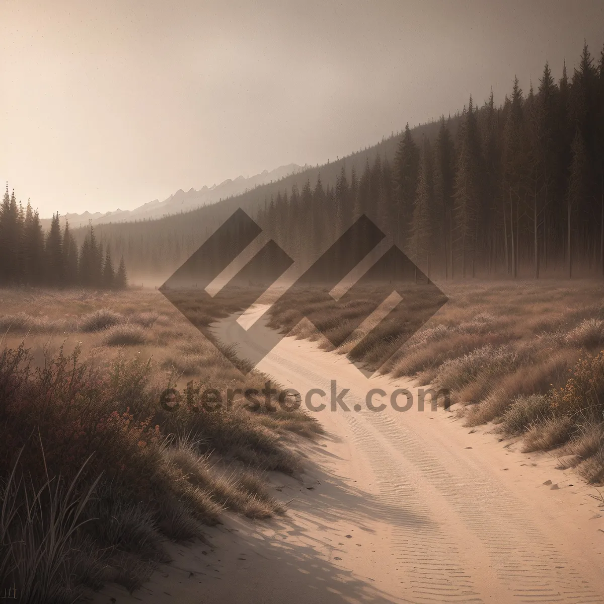 Picture of Serene Winter Landscape Amidst Snow-Covered Mountains