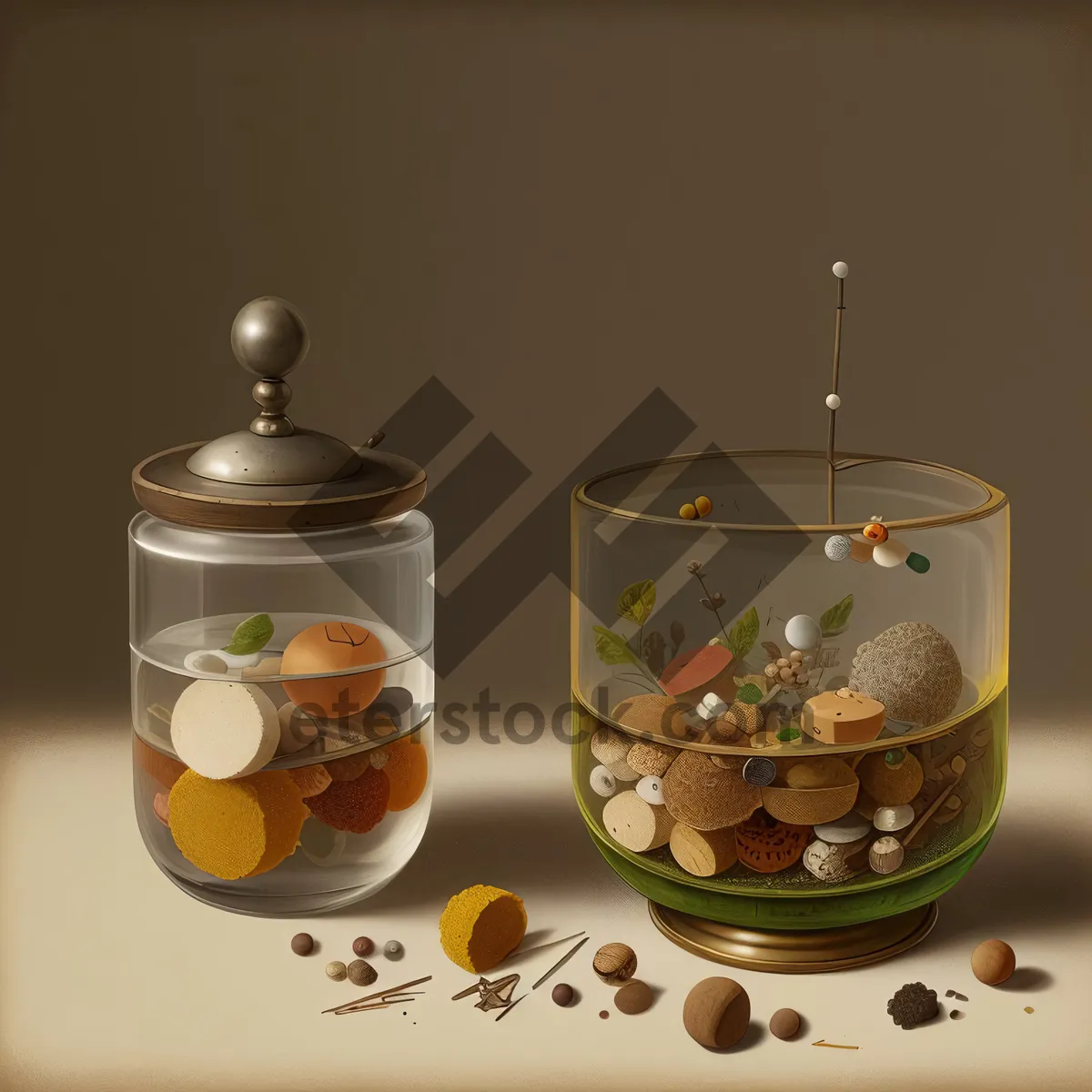 Picture of Hot Tea in Glass Cup with Candle