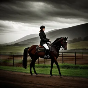 Graceful Stallion Galloping in Field