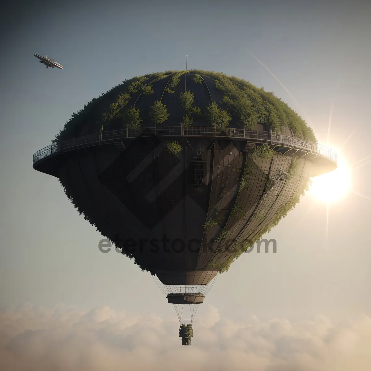 Picture of Colorful Hot Air Balloon Floating in the Sky