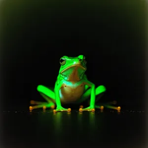 Fascinating Eyed Tree Frog Peeking Through Leaves