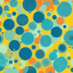 Modern Retro Circle Floral Pattern Wallpaper Texture