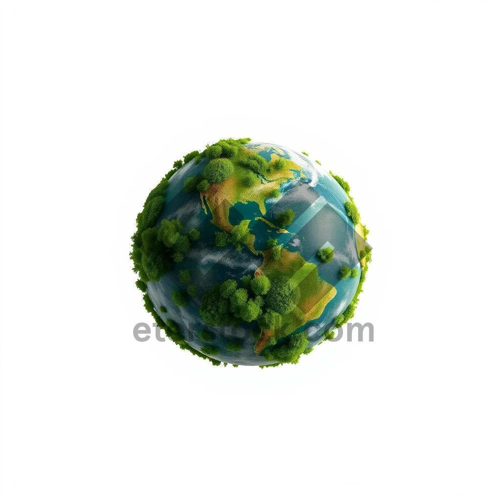 Picture of Global World Map Icon with Continent