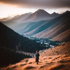 Snow-capped Mountain Majesty: Alpine Serenity in Highland Landscape