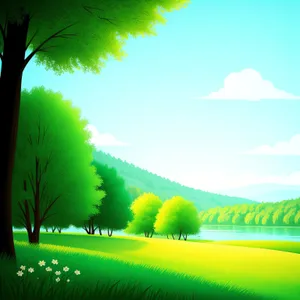 Bright Summer Meadow Landscape Painting