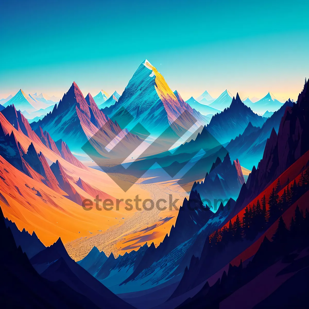 Picture of Digital Moonlight: Artistic Fractal Valley in Color