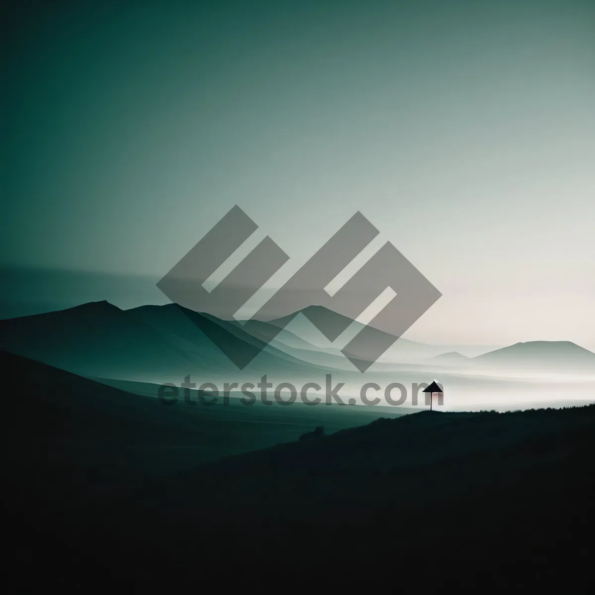 Picture of Sunset over Highland Mountains in Summer Landscape