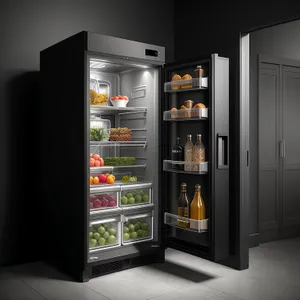 Modern white refrigerator in a furnished home.