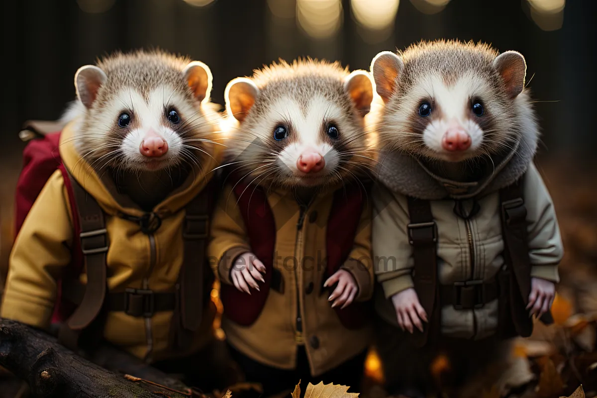 Picture of Adorable Wildlife Pets: Black-Footed Ferret and Opossum