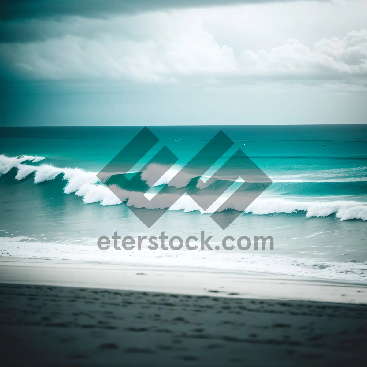 Picture of Serene Seascape: Sun-kissed Beach Reflections