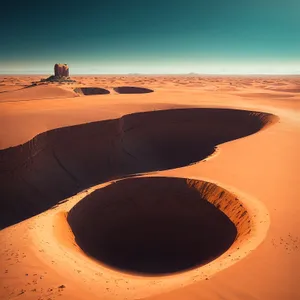 Vibrant Desert Dunes under Sunlit Sky