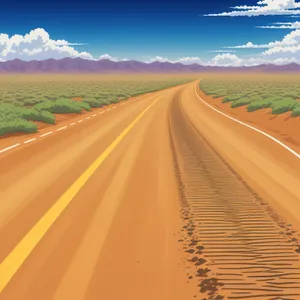 Desert Highway under Sunny Skies