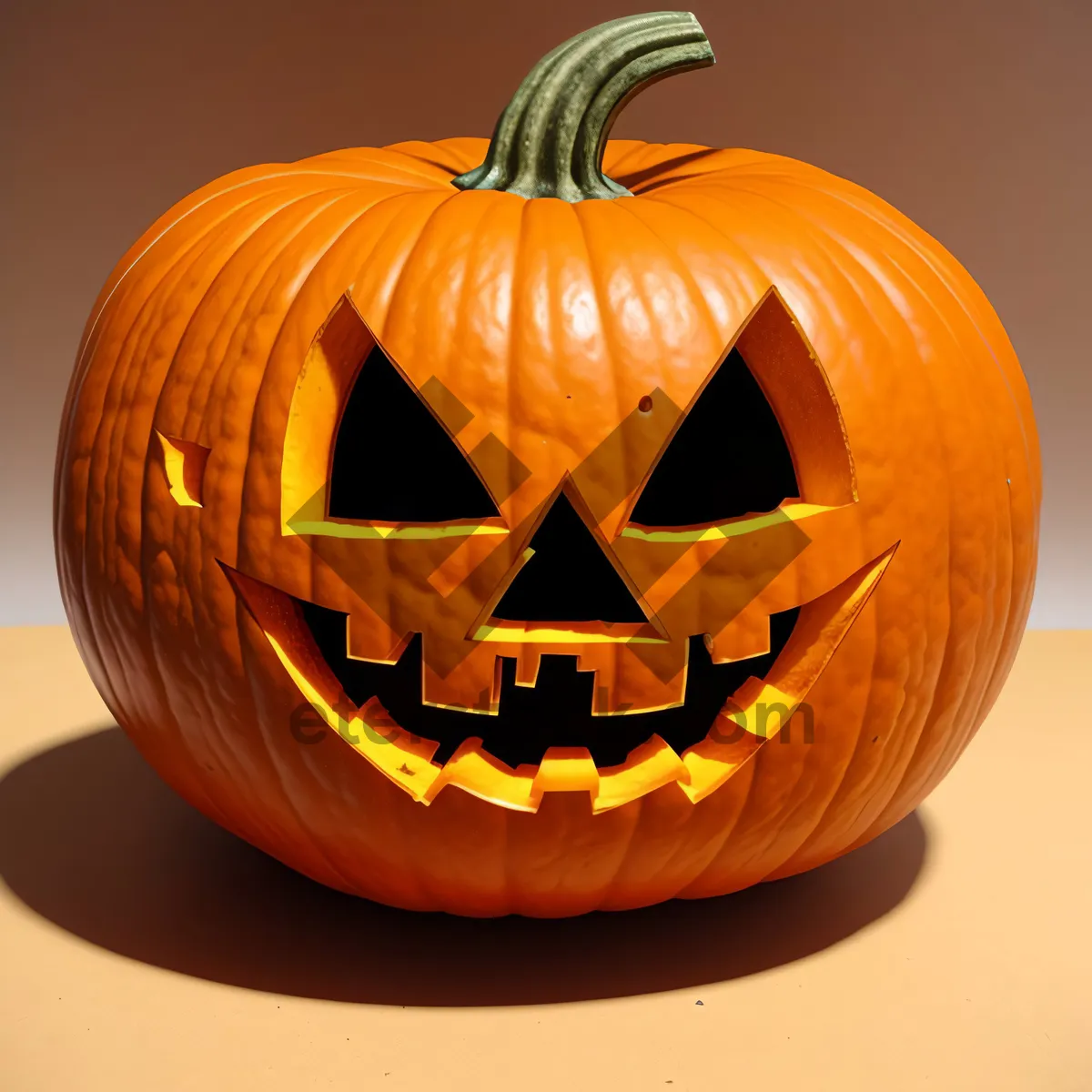 Picture of Spooky Harvest: Carved Jack-o'-Lantern Pumpkin and Candle