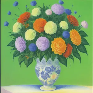 Vibrant Floral Glass Vase Decoration