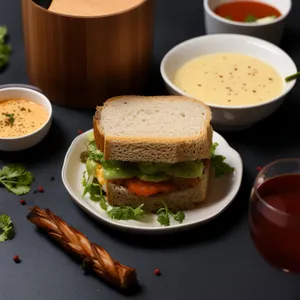 Healthy Gourmet Beef Sandwich with Grilled Vegetables
