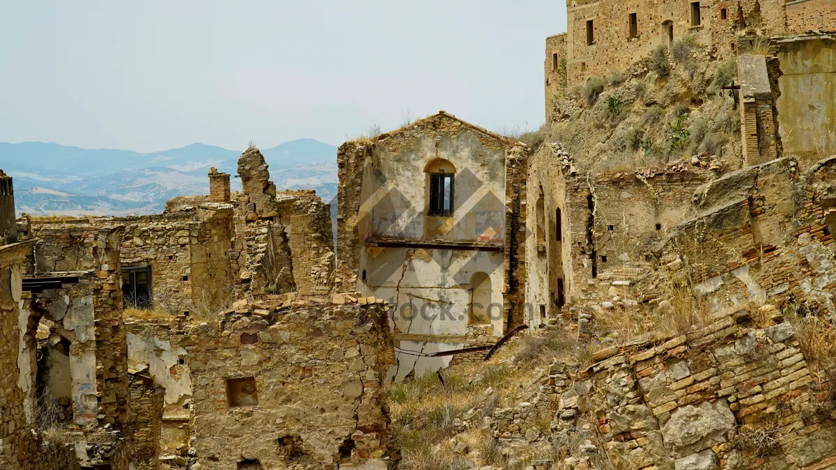 Picture of Medieval fortress against the sky with old walls