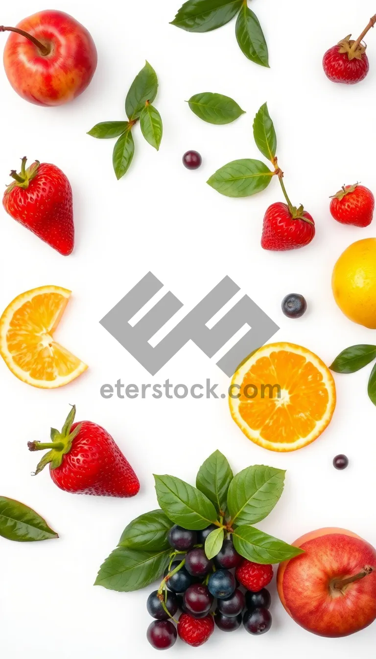 Picture of Fresh and Juicy Strawberry Berry Closeup Shot