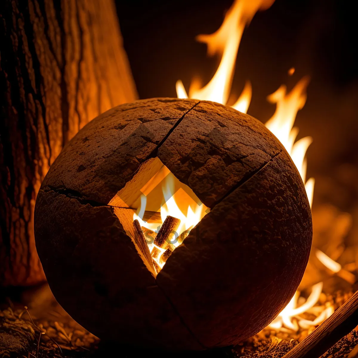 Picture of Glowing Pumpkin Lantern - Spooky Halloween Decoration