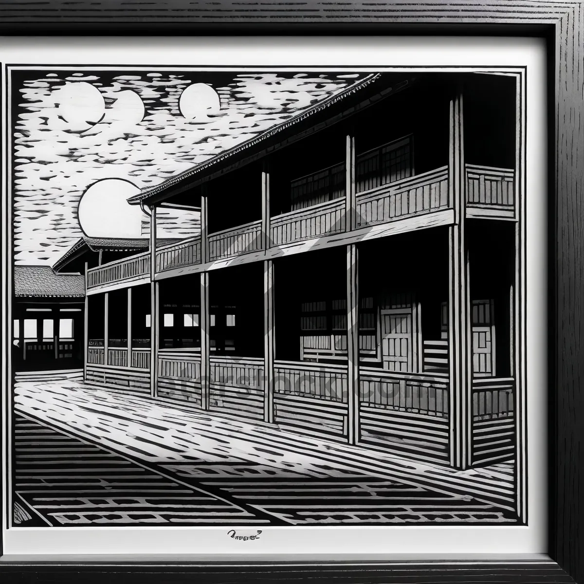 Picture of Cityscape: Vintage Building with Balcony and Window