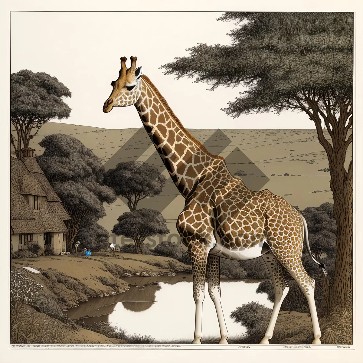 Picture of Safari Giraffe with Spots and Long Neck