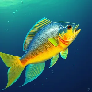 Golden Aquatic Fish in a Bowl