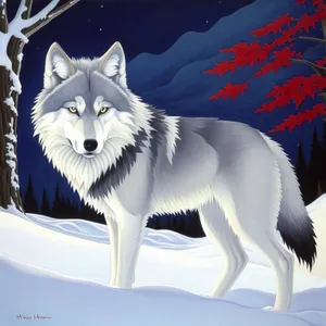 Cute White Wolf with Piercing Eyes - Perfect Pet Portrait