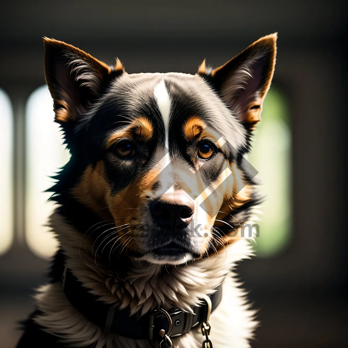 Picture of Black Border Collie Puppy: Purebred Canine Friend in Studio Portrait