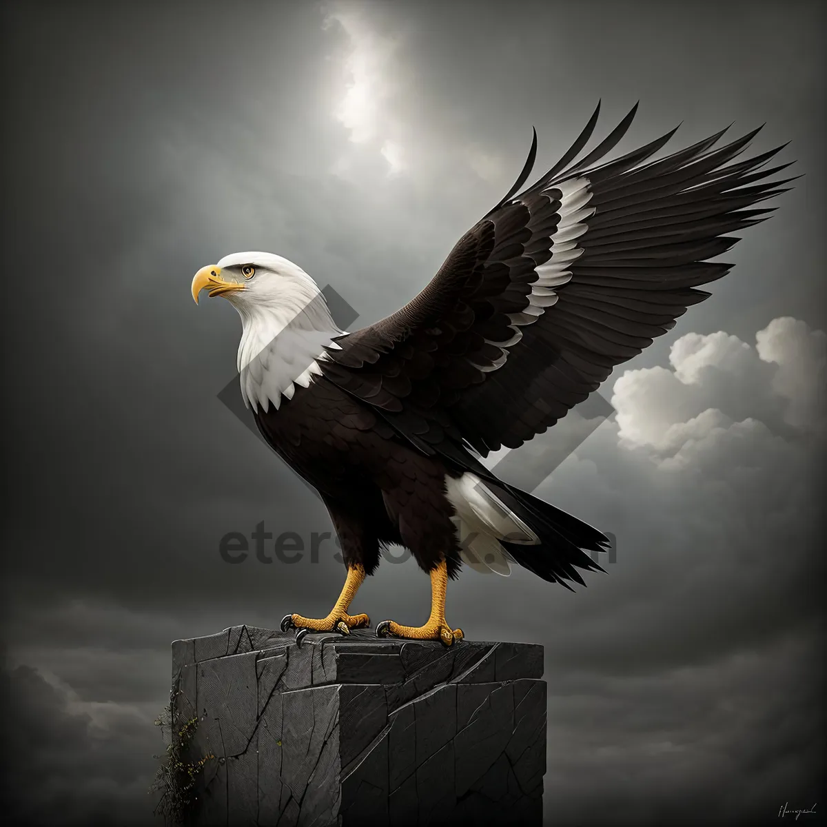 Picture of Majestic Bald Eagle Soaring Through Skies