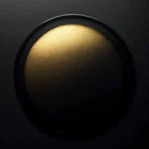 Shiny Black Round Button with Reflection