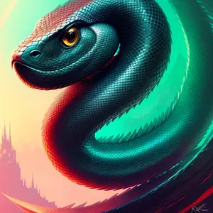 Colorful Eye Art with Eel