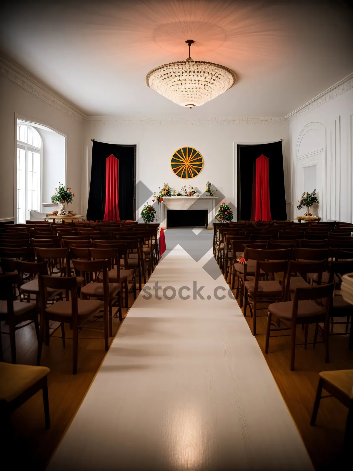 Picture of Modern, sleek restaurant interior with stylish furniture and ambient lighting.