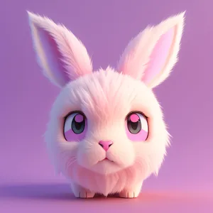Cute Bunny with Fluffy Fur and Curious Eyes