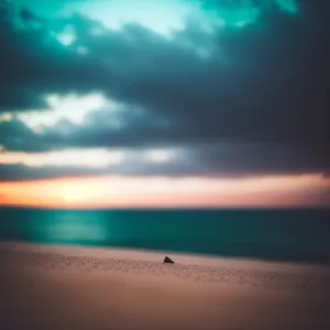 Sunset over the serene seascape