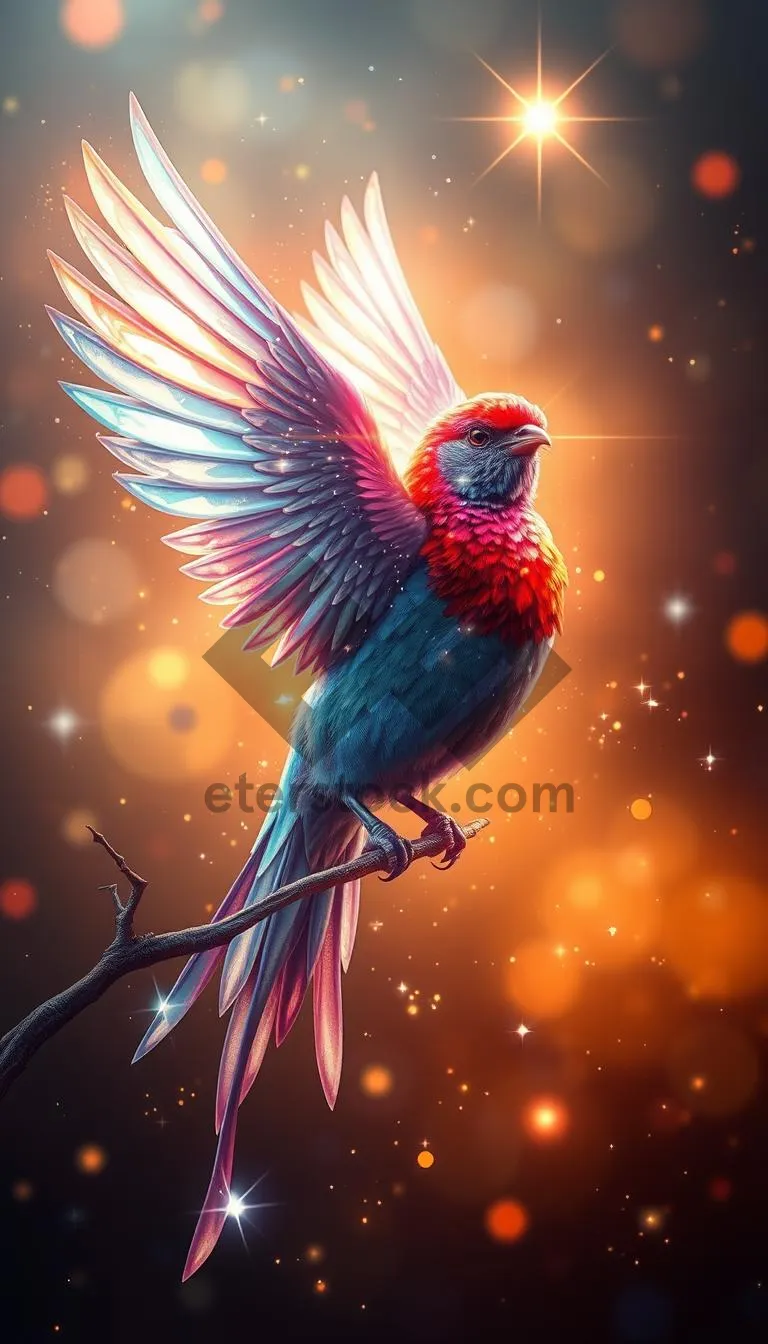 Picture of Colorful Winter Night Celebration Decoration with Laser Stars