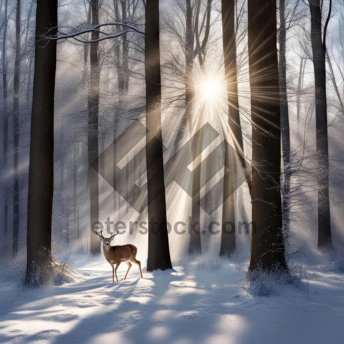 Picture of Winter Wonderland: Dog in Frosty Forest