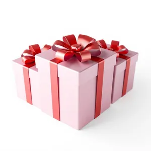 Shiny party gift box with ribbon