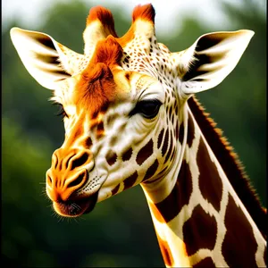 Striped Giraffe in South African Safari