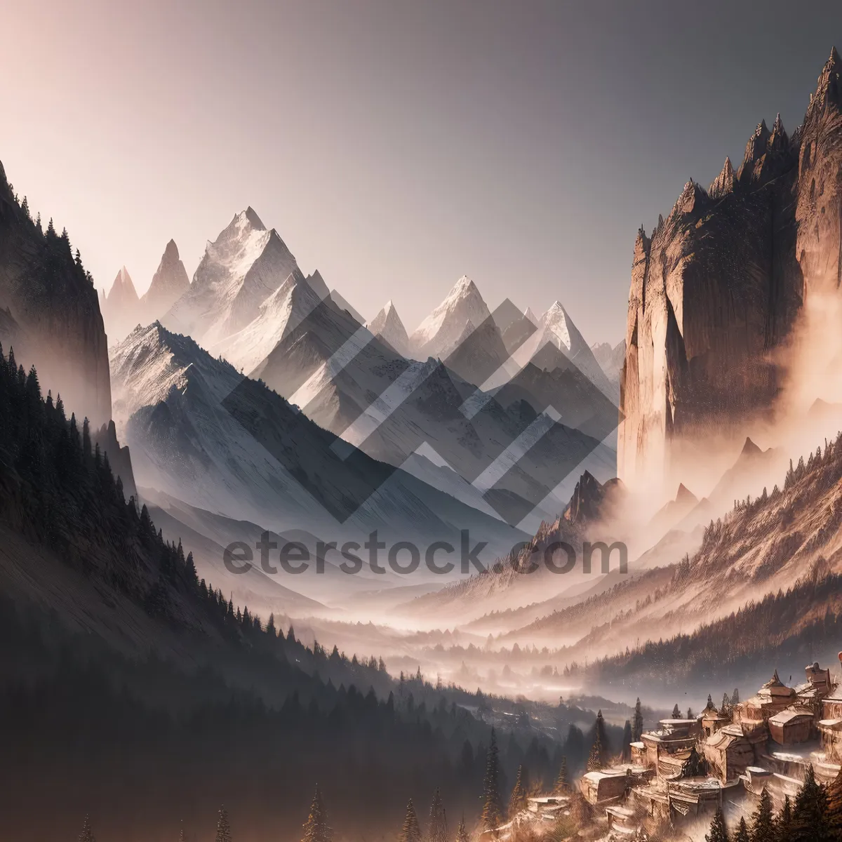 Picture of Majestic Alpine Peaks Reflecting on Serene Lake