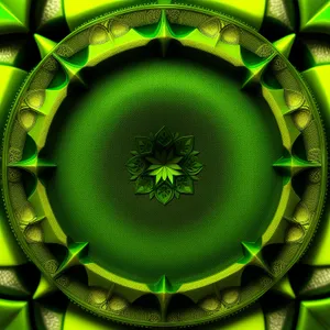 Colorful Circular Tray: Symmetric Design with Digital Art