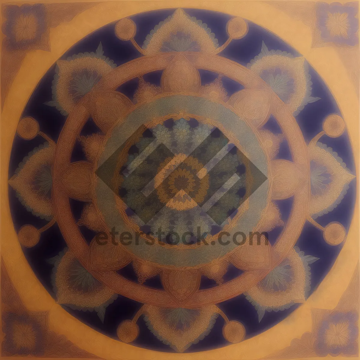 Picture of Antique Arabesque Coiled Structure - Artful Old Base Pattern