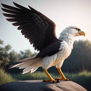 Bald Eagle Soaring with Piercing Gaze