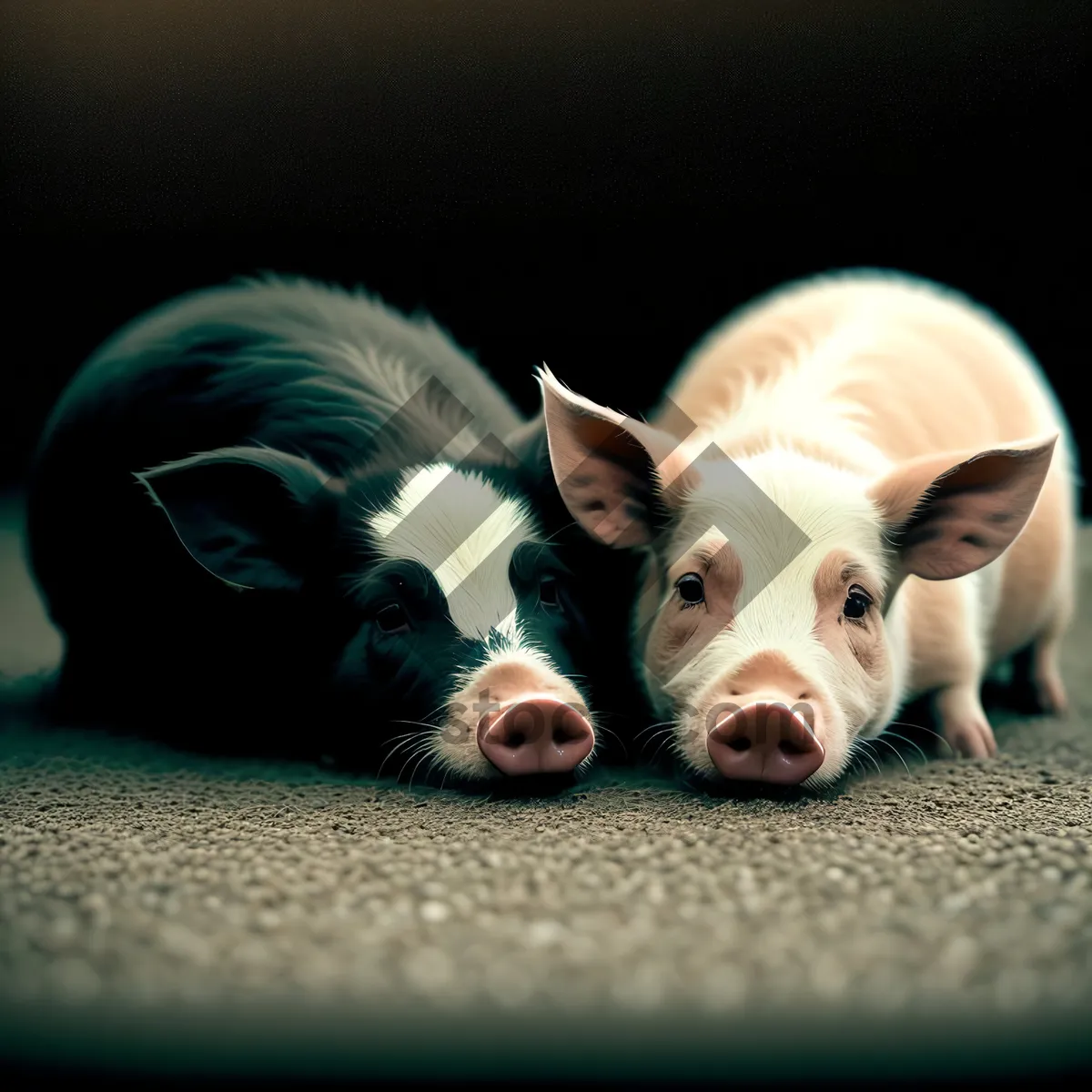 Picture of Piglet and Dog: Adorable Farm Animals