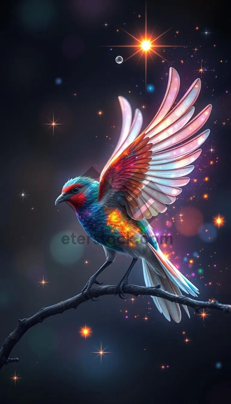 Picture of Colorful Starry Night Holiday Glow Art Design