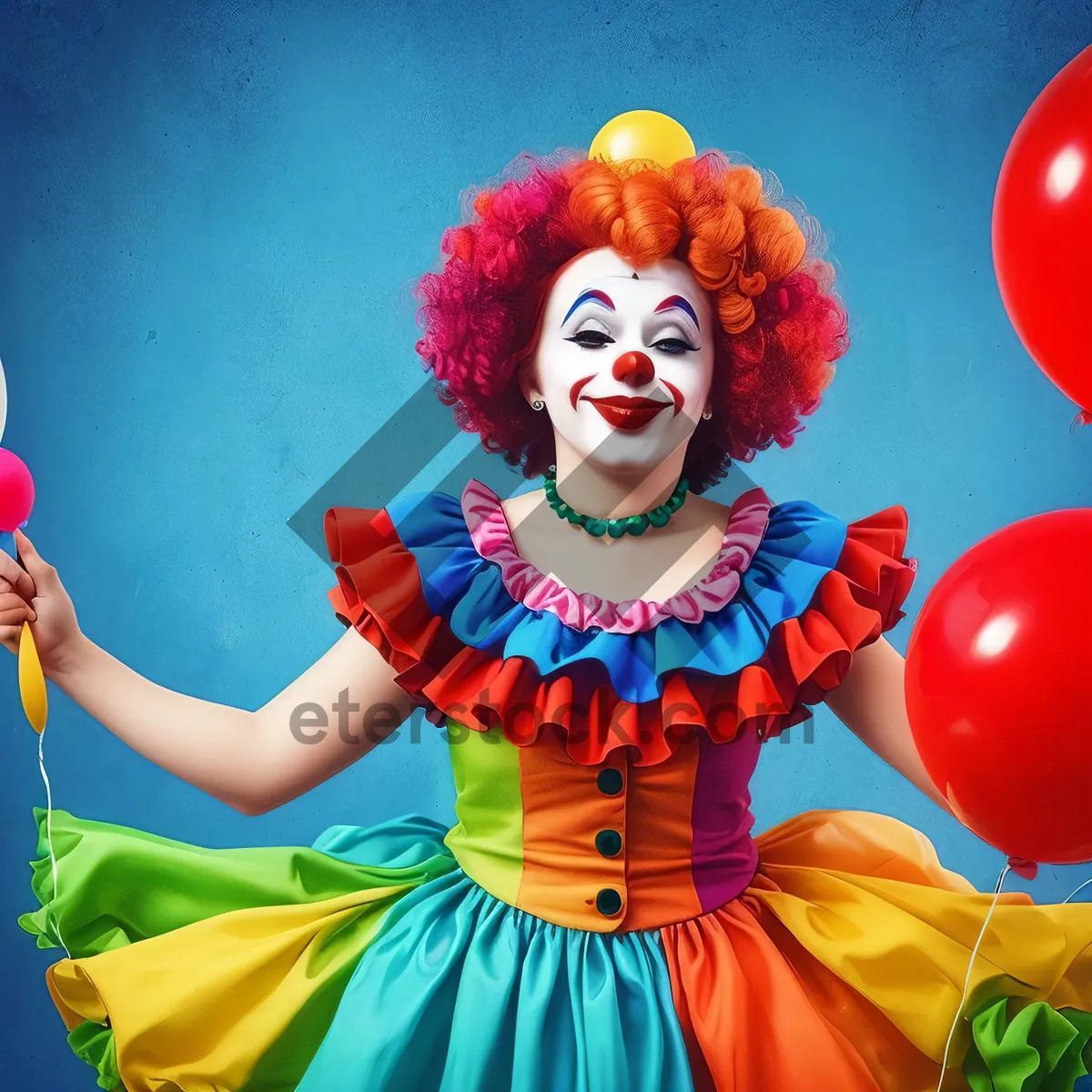 Picture of Colorful Circus Clown with a Happy Expression