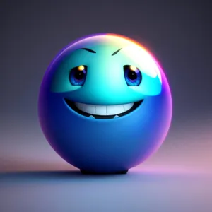 Smiling 3D Cartoon Icon Ball Design