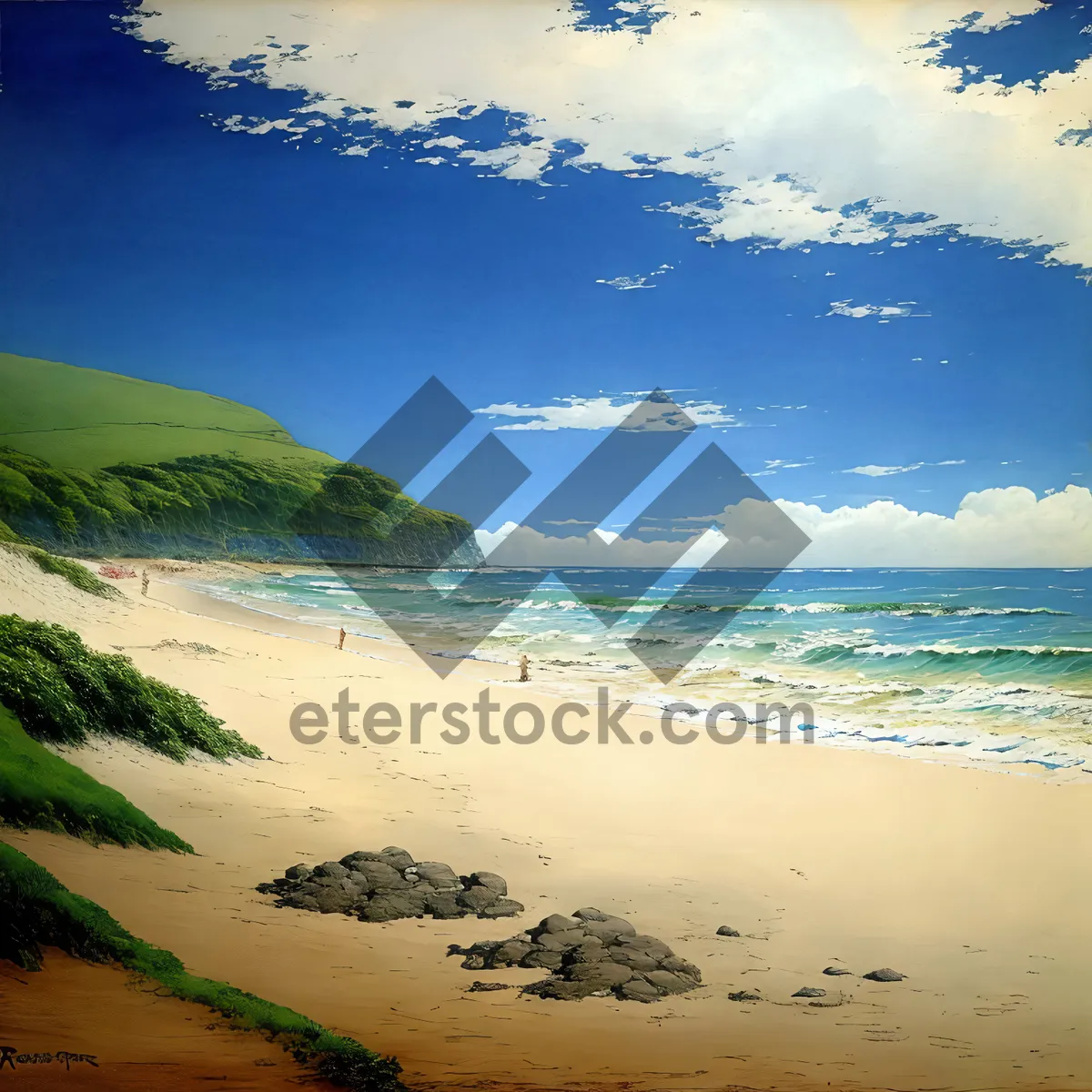 Picture of Tranquil Tropical Beach Paradise with Clear Turquoise Waters