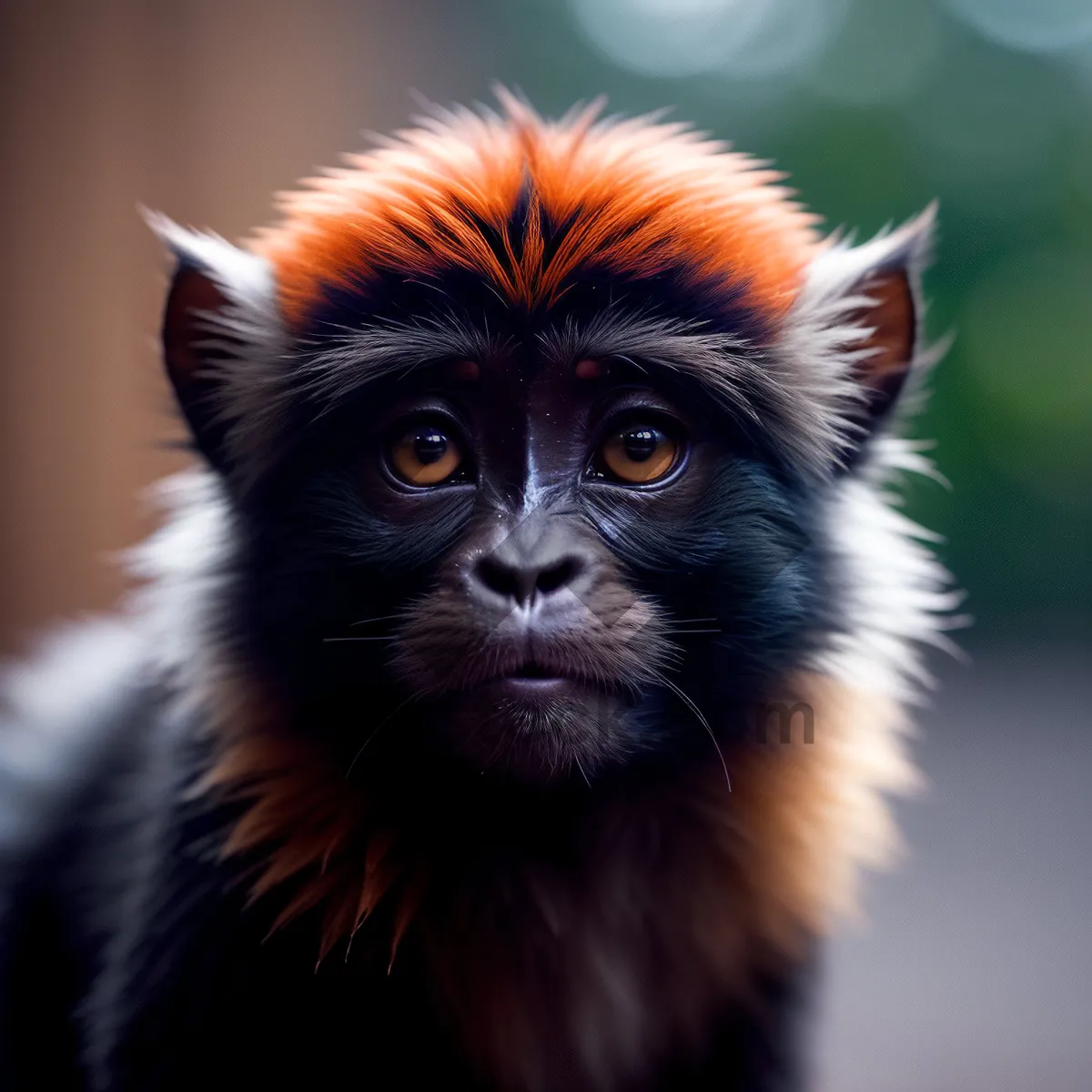 Picture of Furry Jungle Primates in Natural Wildlife Habitat
