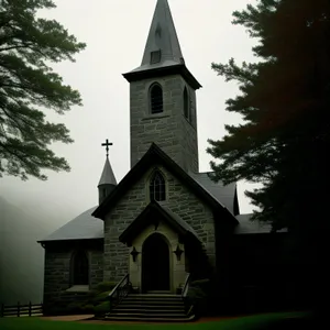 Old Cathedral Bell Tower in Historic Town