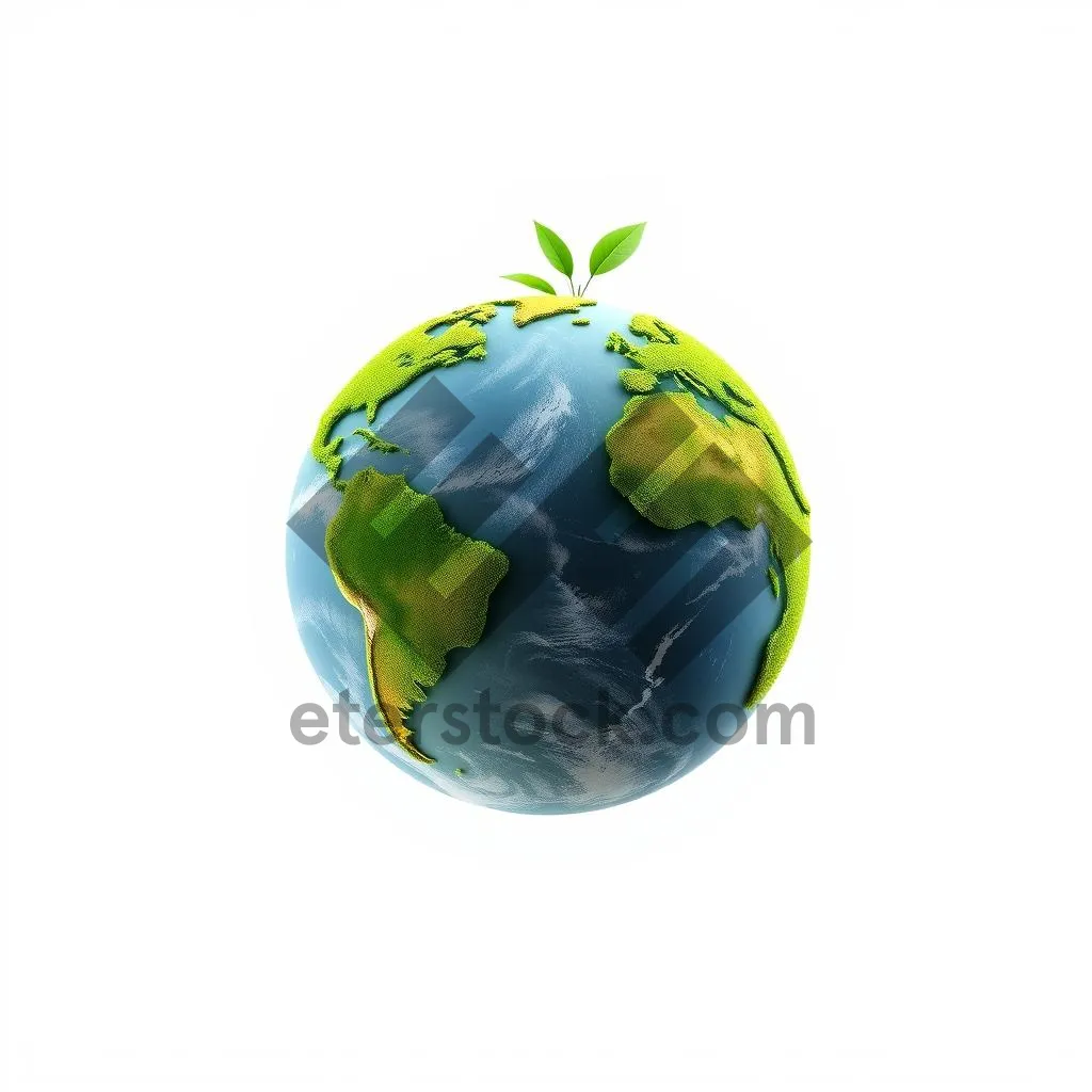 Picture of Globe on Glass Sphere - World Icon.