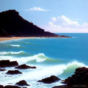 Tropical Paradise: Scenic Waves on a Sandy Beach